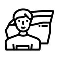 locksmith repairman line icon vector illustration