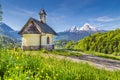 Lockstein Chapel with Watzmann mountain in Berchtesgaden, Bavaria, Germany Royalty Free Stock Photo