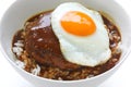 Loco moco , hawaiian rice bowl dish Royalty Free Stock Photo