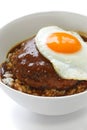 Loco moco , hawaiian rice bowl dish Royalty Free Stock Photo