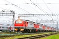 Locomotiv on railroad track, Russia