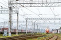 Locomotiv on railroad track, Russia