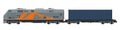 Locomotive with Cargo Container Isolated Royalty Free Stock Photo