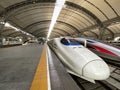 Locomotive of China Railway High Speed train in railway station Royalty Free Stock Photo