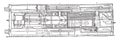 Locomotive compound of Mr. Webb, horizontal section, vintage engraving