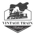 Locomotive emblem illustration in vintage monochrome style Royalty Free Stock Photo