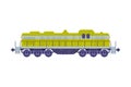 Locomotive or Engine as Rail Transport Vehicle Vector Illustration