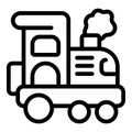 Locomotive freight wagon icon outline vector. Railway goods delivery