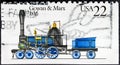 Locomotive Gowan & Marx, in vintage stamp