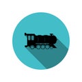 Locomotive long shadow icon. Simple glyph, flat vector of transport icons for ui and ux, website or mobile application Royalty Free Stock Photo