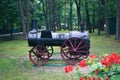 Locomotive monument in a park