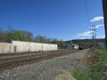 Locomotive with railroad cars in West Haverstraw, NY. Royalty Free Stock Photo