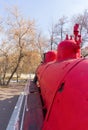 The locomotive Red Communard in Pushkin Park Royalty Free Stock Photo