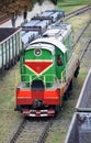 Locomotive and train in port Royalty Free Stock Photo