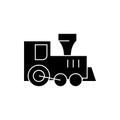 Locomotive train toy icon, vector illustration, black sign on isolated background Royalty Free Stock Photo