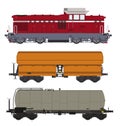 Locomotive and wagons Royalty Free Stock Photo