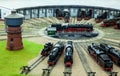 Locomotives Garage station Royalty Free Stock Photo