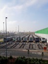 Locomotives in train station in Sao Paulo