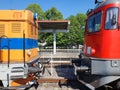 Locomotives in the train station