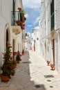 Locorotondo street view, Bari, Apulia Puglia southern Italy. Europe. Royalty Free Stock Photo