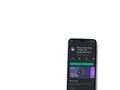 Mimo - Learning coding app play store page on the display of a black mobile smartphone isolated on white background