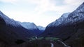 Lodalen valley from Mount Hoven in Loen in Vestland in Norway