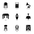 Lodge icons set, simple style