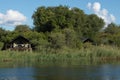 Lodge at Okawango river in Namibia Royalty Free Stock Photo