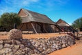 Lodges in African parks tourist reception for South African safaris Royalty Free Stock Photo