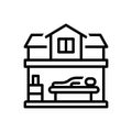 Black line icon for Lodging, inhabitation and residence