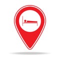 lodging map pin icon. Element of warning navigation pin icon for mobile concept and web apps. Detailed lodging map pin icon can be