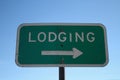 Lodging sign with arrow Royalty Free Stock Photo