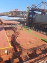 Loding bulk carrier ship onboard seamen