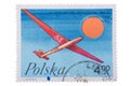 Lodz, Poland, circa 1968 a stamp printed in shows glider