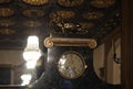 Poland Lodz Israel Poznanski palace clock with lion in ebony room Royalty Free Stock Photo