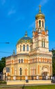 Alexander Nevsky Eastern Orthodox cathedral at Kilinskiego street in historic industrial city center of Lodz old town in Poland