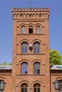 Fire station in the area Ksiezy Mlyn (Priest\'s Mill) former textile factory, Lodz, Poland Royalty Free Stock Photo