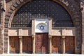 Facade of red brick Funeral Home (The Beit Tahara) in front of Lodz Jewish Cemetery, Lodz, Poland