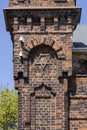 Facade of red brick Funeral Home (The Beit Tahara) in front of Lodz Jewish Cemetery, Lodz, Poland