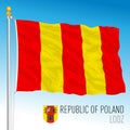 Lodz regional flag and coat of arms, Republic of Poland