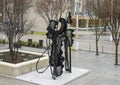 `Loebau` by Mac Whitney on the Hall Sculpture Walkway in the Arts District in downtown Dallas, Texas. Royalty Free Stock Photo