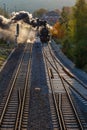 Loebau, Saxony, Germany - 10.12.2019; historic steam locomotive Royalty Free Stock Photo