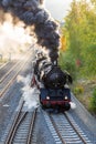 Loebau, Saxony, Germany - 10.12.2019; historic steam locomotive Royalty Free Stock Photo