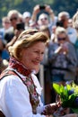 LOEN, NORWAY - MAY, 20 2017: Queen Sonja of Norway at the opening of SkyLift, a gondola lift in Loen