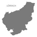 Loerrach county map of Baden Wuerttemberg Germany