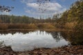 LOEWENSTEIN, GERMANY - Nov 08, 2020: Small lake in autumn Royalty Free Stock Photo