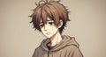 Lofi anime sad boy illustration Royalty Free Stock Photo