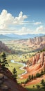 Lofi Bryce Canyon National Park Landscape Drawing In Western-style Portraits