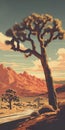 Lofi Design Showcasing The Stunning Joshua Tree National Park Landscape