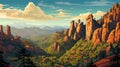 Lofi Design Showcasing The Stunning Pinnacles National Park Landscape